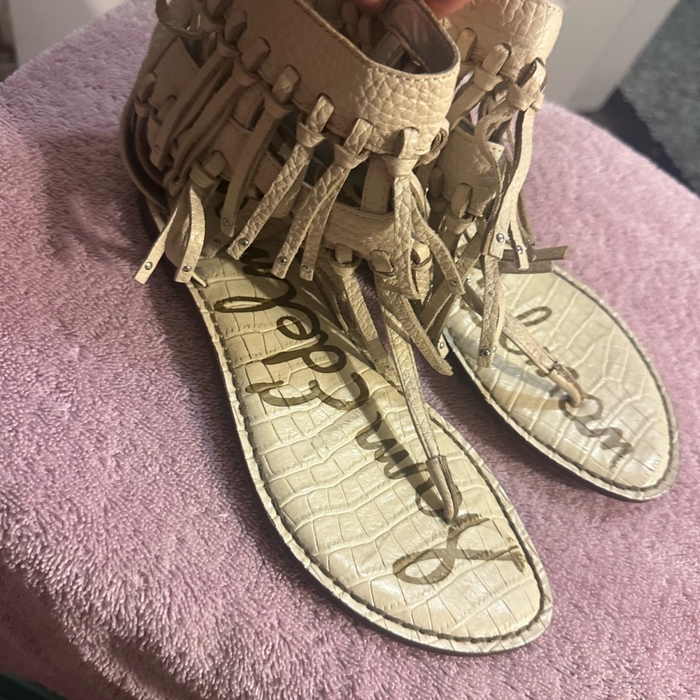Sam Edelman Tan Fringe Sandals